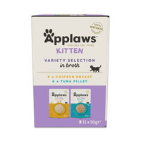 Applaws Natural Kitten Kip en Tonijn in bouillon natvoer voor katten - 2,4 kg