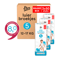 Etos Luierbroekjes Junior Maat 5 12-17 kg Maandbox 150 stuks