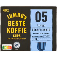 Jumbo Lungo Decaffeinato koffiecups - 40 stuks