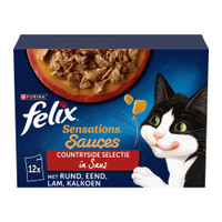 Felix Sensations Countryside Sauces natvoer voor volwassen katten - 2,04 kg