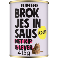 Jumbo Adult brokjes in saus met kip & lever natvoer voor katten - 415 gram