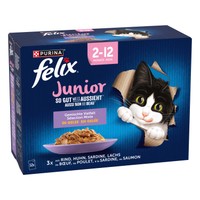 Felix Elke Dag Feest juniormix in gelei natvoer voor katten - 4,08 kg