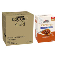 Gourmet Gold sappige fijne reepjes natvoer voor katten - 10,32 kg