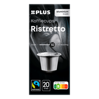 Plus compact & krachtig ristretto fairtrade koffiecups - 20 stuks