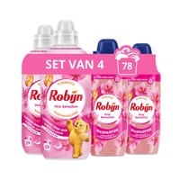 Robijn Perfect Match wasverzachter + wasparfum Pink Sensation – set van 4 – 78 wasbeurten
