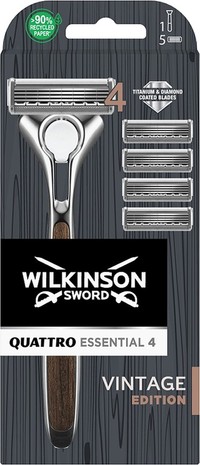 Wilkinson Quattro Vintage scheersysteem + 5 mesjes