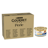 Gourmet Perle eend, lam, kip & kalkoen in saus natvoer voor volwassen katten - 10,2 kg